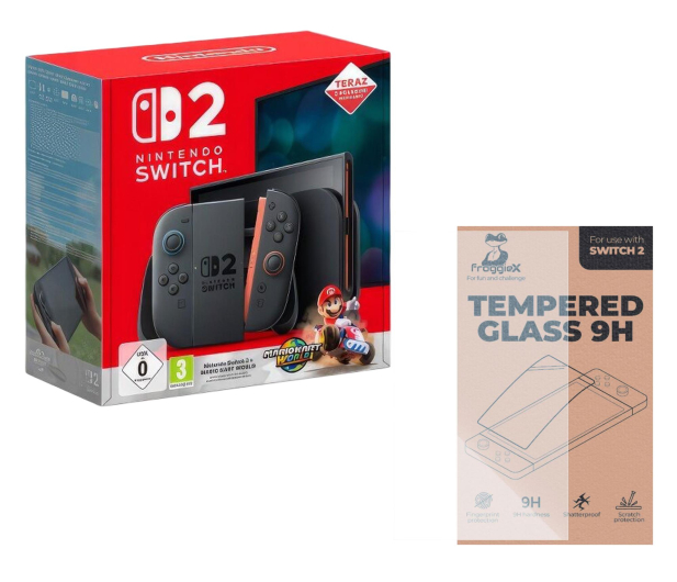 Nintendo Switch 2 + Mario Kart World + Szkło 9H FroggieX - 1351850 - zdjęcie